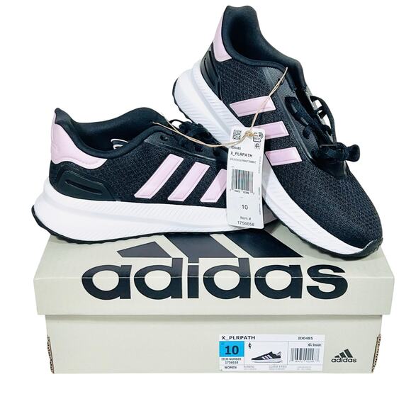 adidas Shoes - adidas X PLRPATH Cloud Foam Lace Up Running Shoes Women 10 Black White Pink New